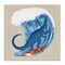 Stupell Industries Surfing Dino Brontosaurus Canvas Wall Art Design by Carrie Cantwell